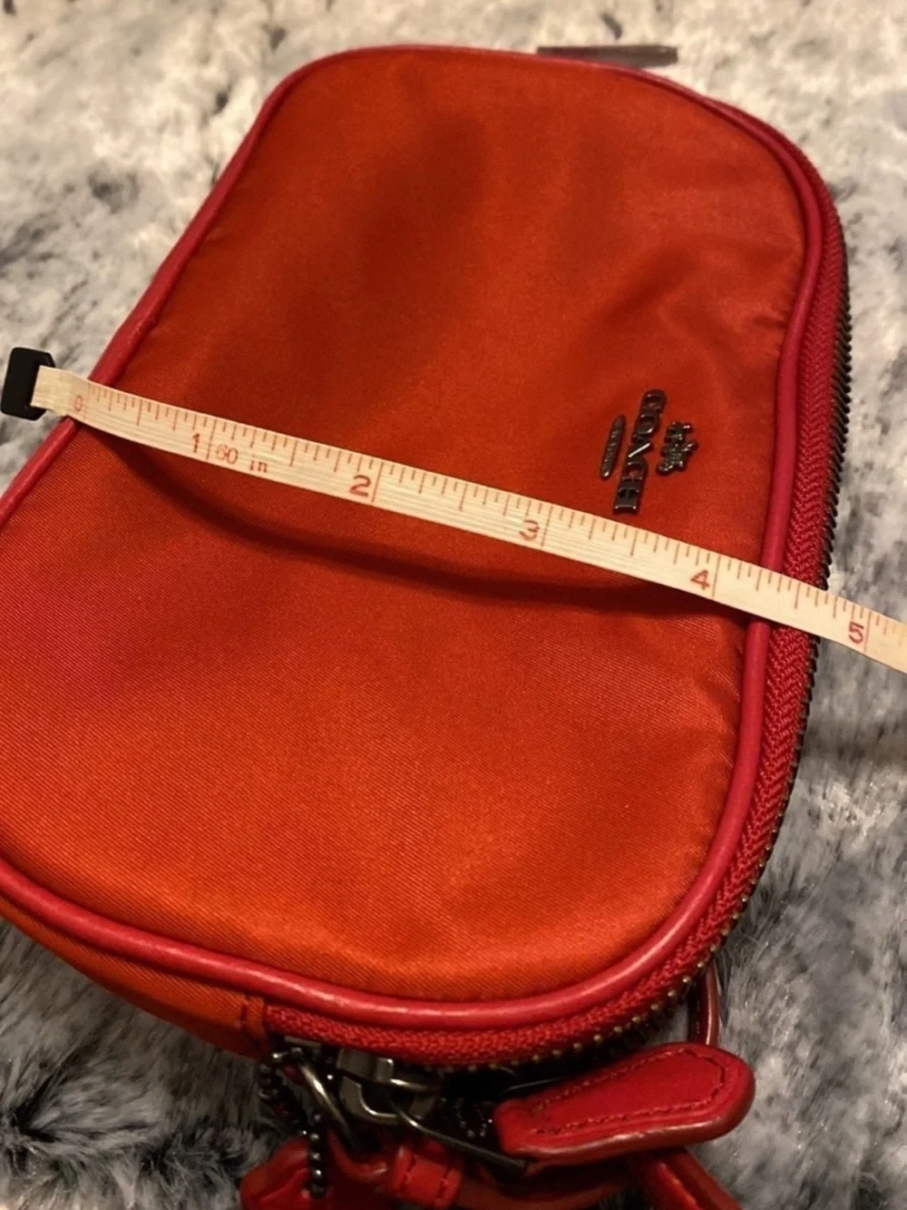 Coach Material 2 Zipper Crossbody Red Gunmetal Detail New With Tag!♥️♥️♥️